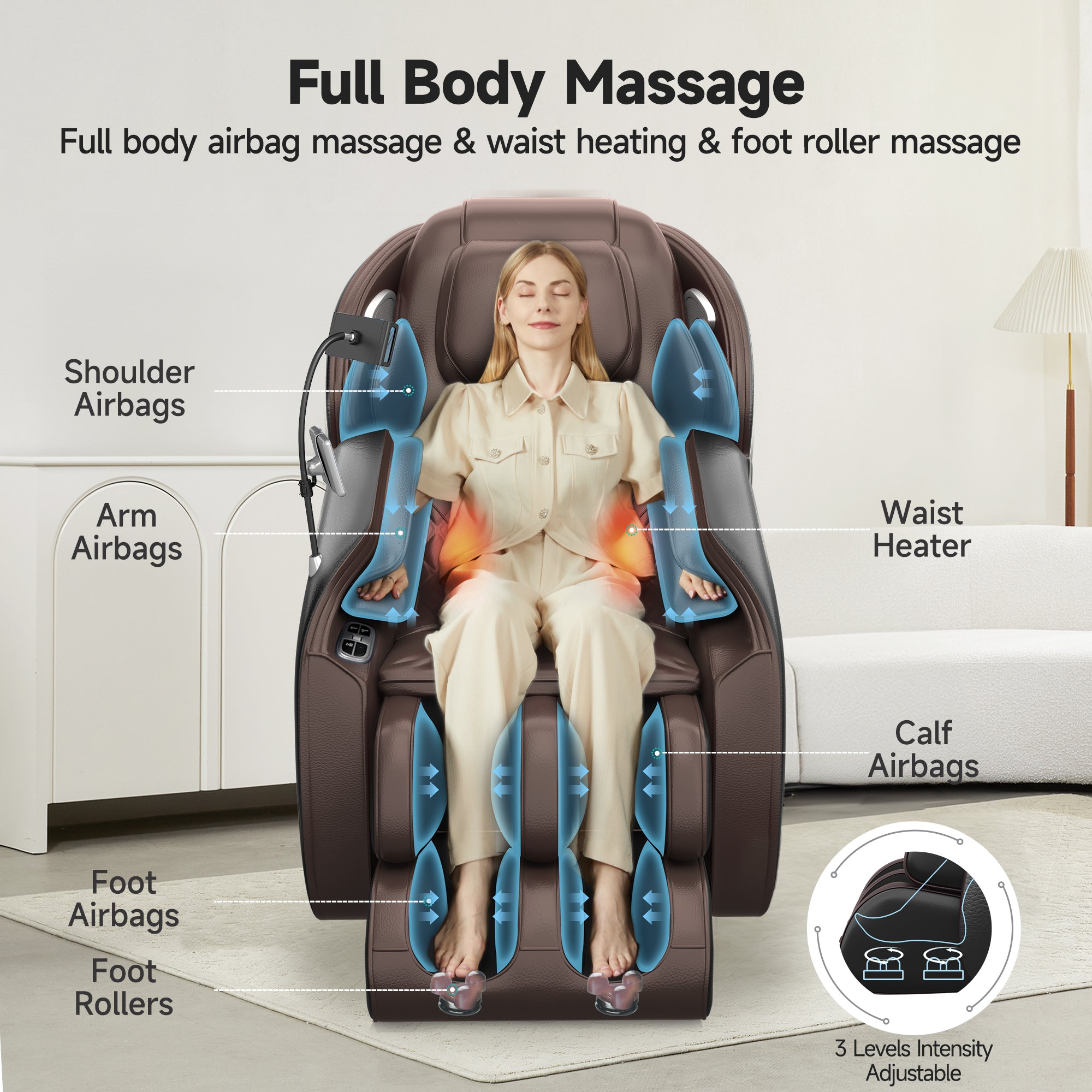 Favor-06 3D Massage Chair Brown