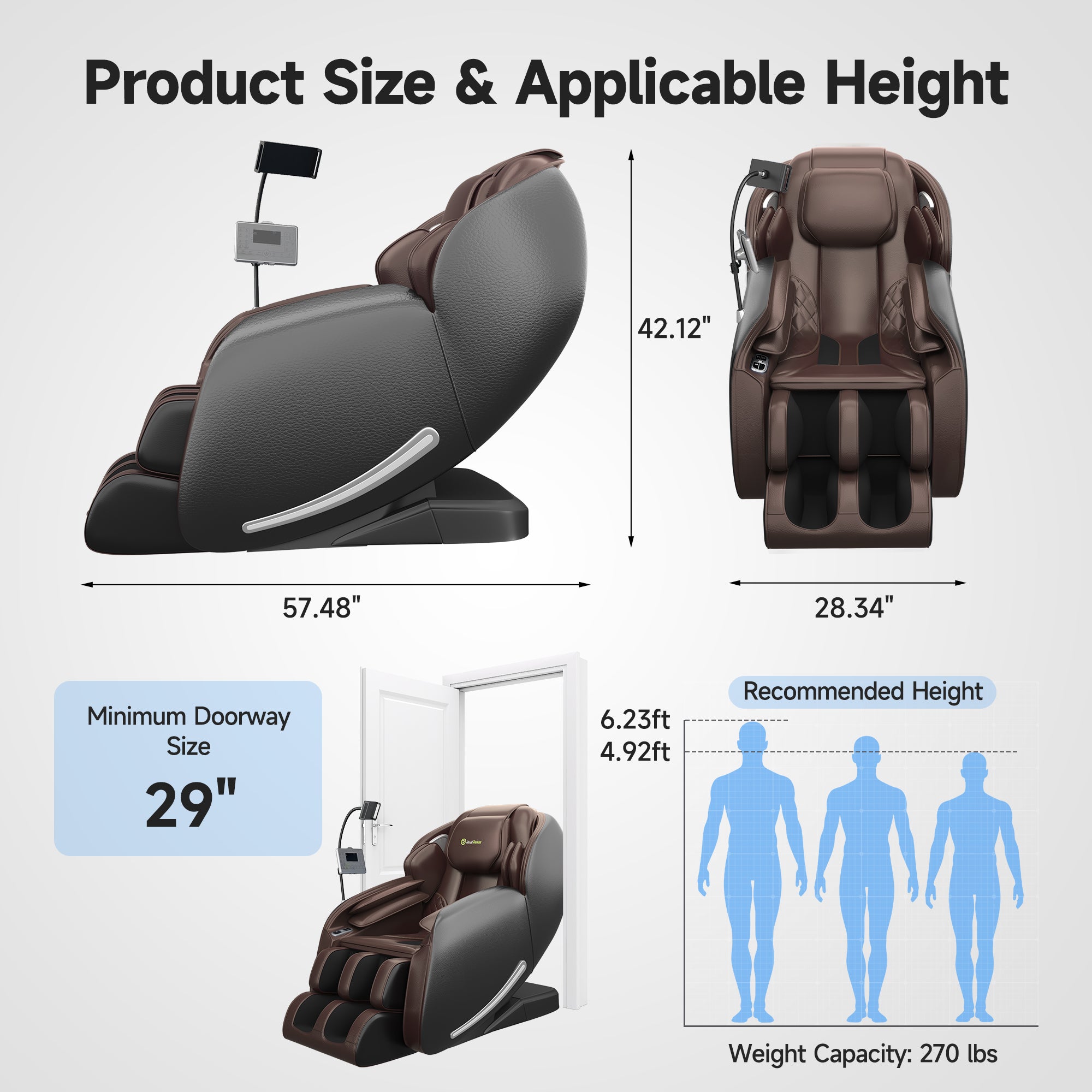 Favor-06 3D Massage Chair Brown